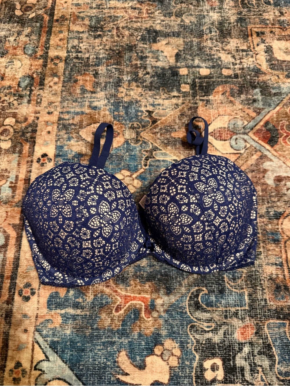 Victoria's Secret Navy Blue Lace Push-Up Bra